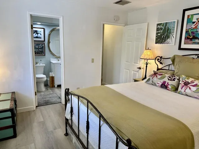 Access door to full bathroom.