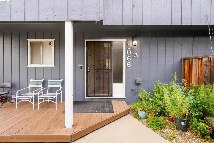 Property entrance featuring a deck
