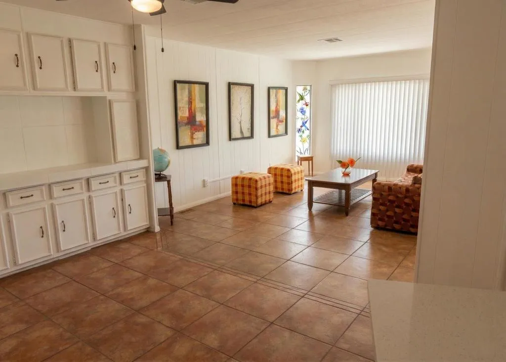 kitchen to living area