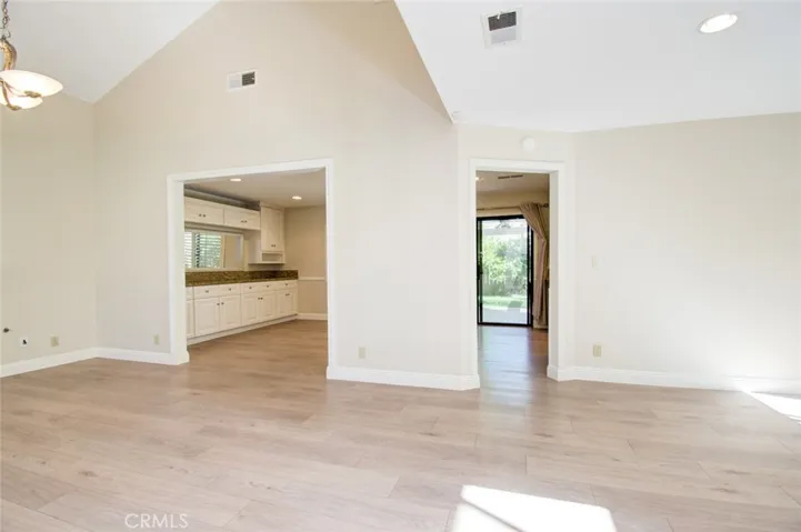 The living room, family room, kitchen and the dining room are all connected.