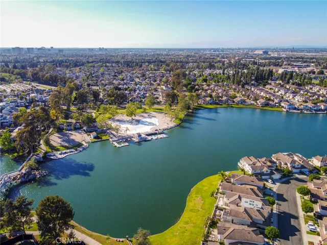 South lake has the lagoon, the boat dock for boat rental and the sand volleyball court.