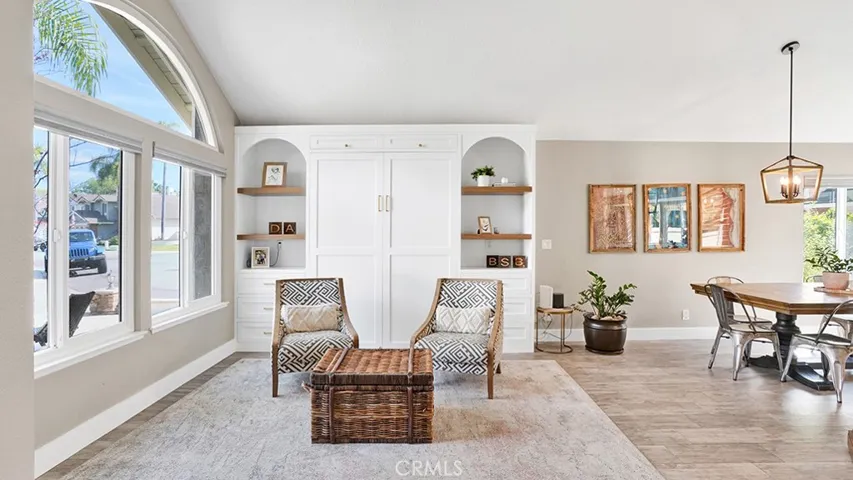 Family room with murphy bed built in