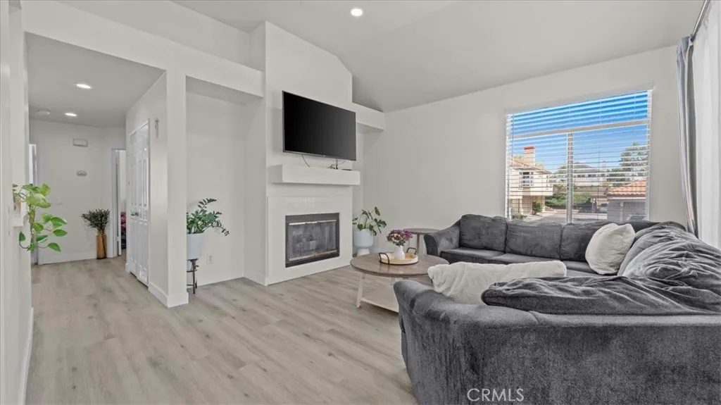 living room with fireplace