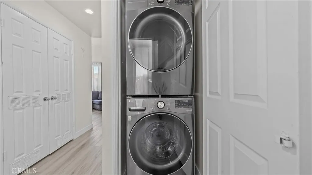 hallway in-unit laundry