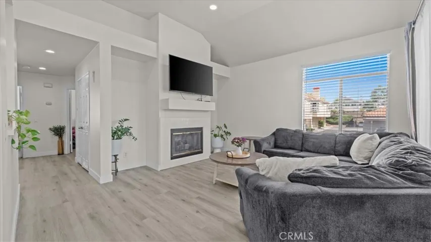 living room with fireplace
