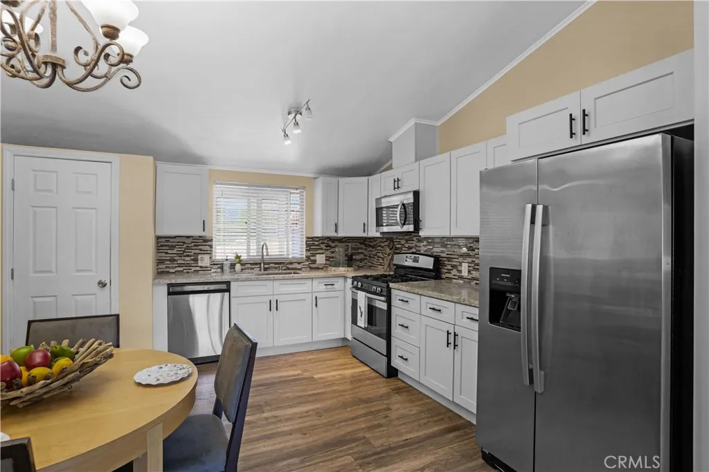 Granite countertop and stainless steel appliances