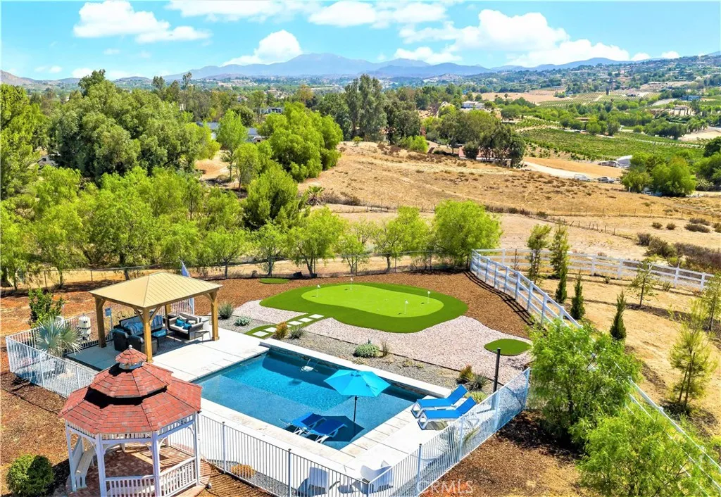 Aerial view of the amenities