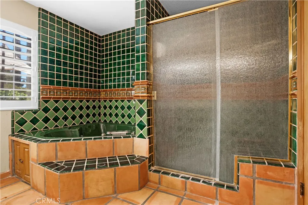 Tub and shower in downstairs bathroom