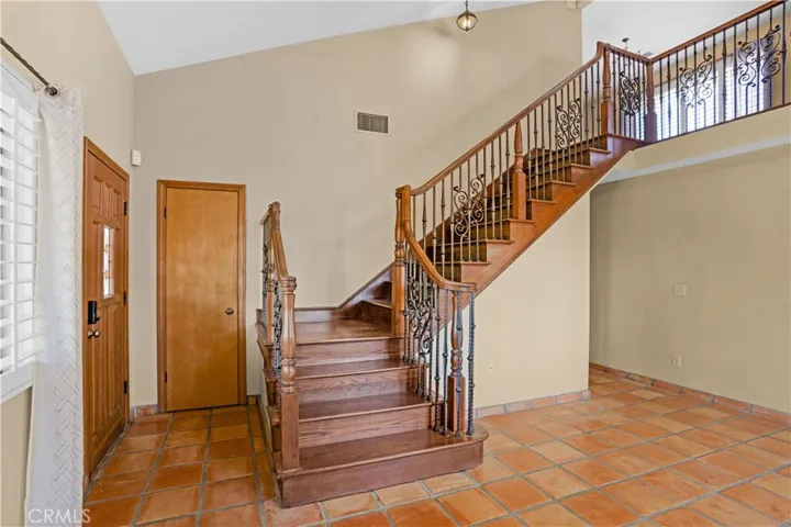 Wood and iron staircase is the jewel of the house