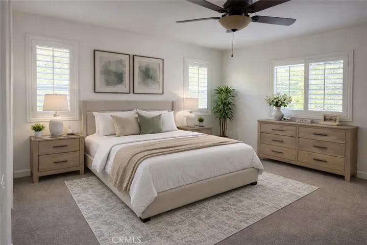 Virtually Staged Master Bedroom