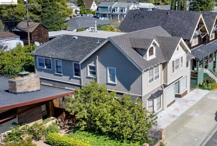 Aerial perspective of suburban area