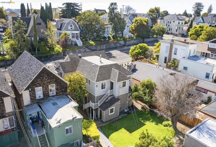 Aerial perspective of suburban area