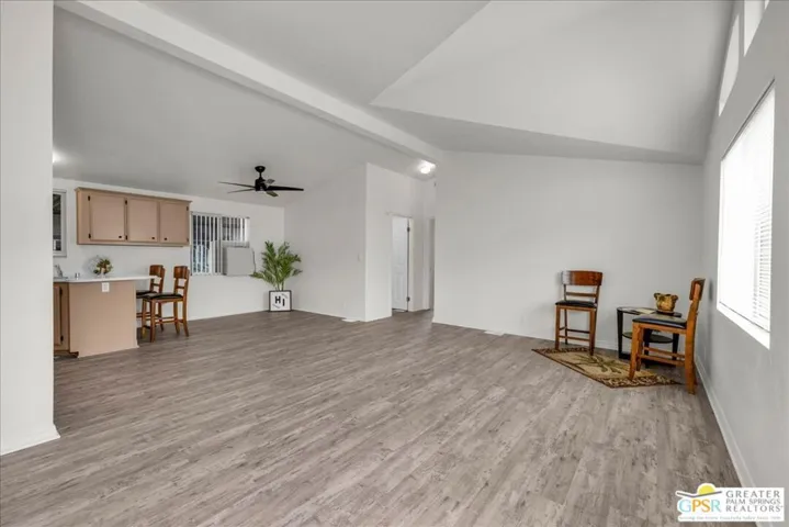 Open lving room to dining area
