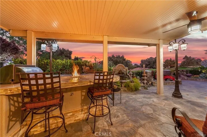 Digitally Altered Photo Illustrating Fire Pit on BBQ Island