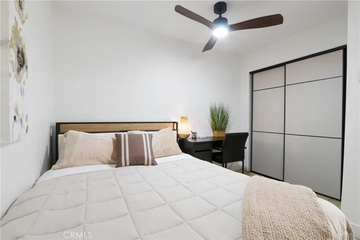 Furnished 1st Bedroom
with Bed and Work Table