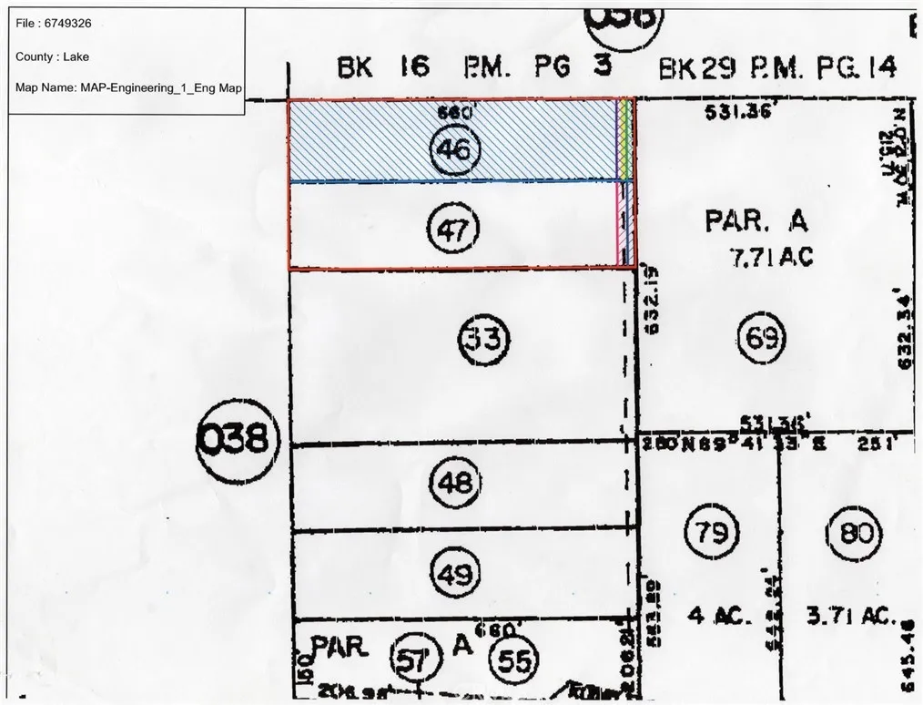 From Lake Co. Surveyor's office.  # 46 and #47