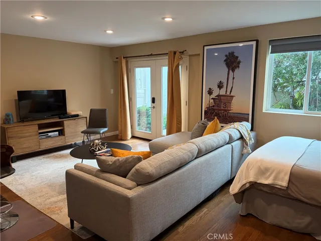 French doors to side patio from fam rm