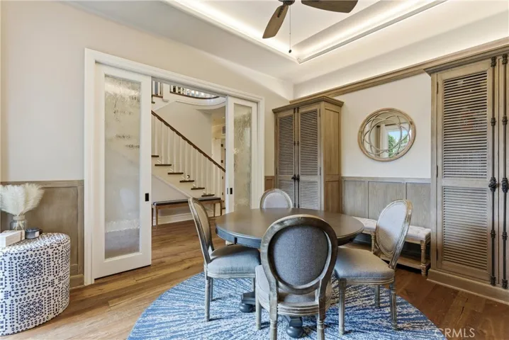Formal dining room with cceling fan and entertaining space