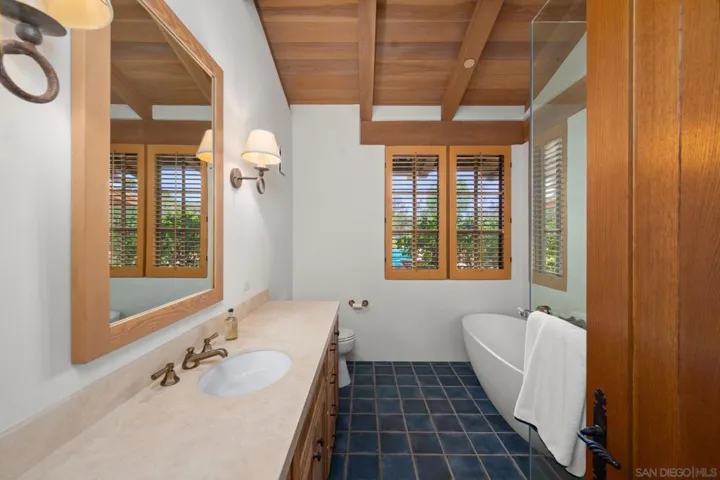 One of the secondary bathroom suites.
