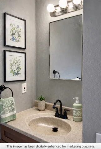 Downstairs Living Area Bathroom AI Enhanced