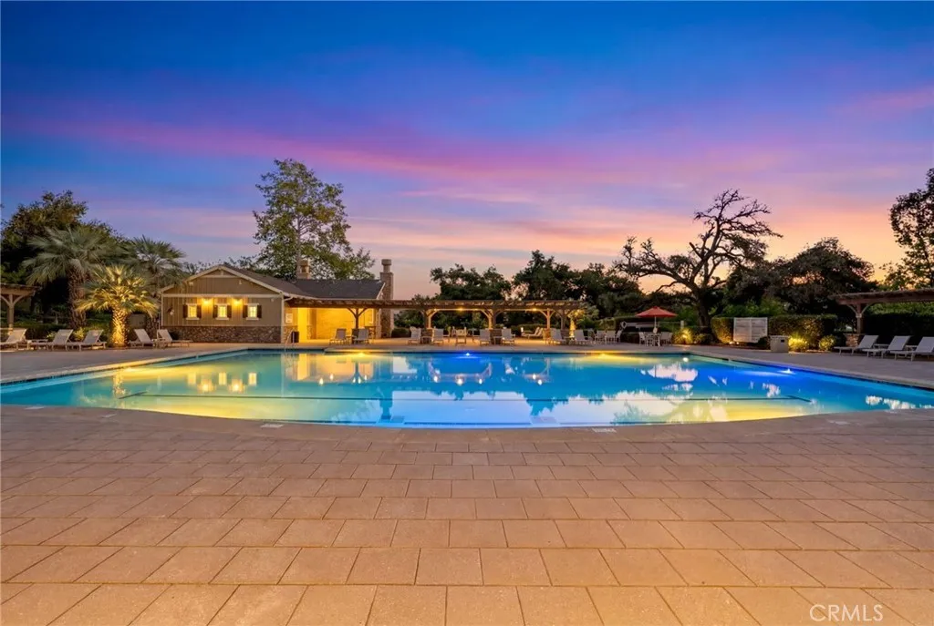 Community pool (digitally enhanced for twilight)