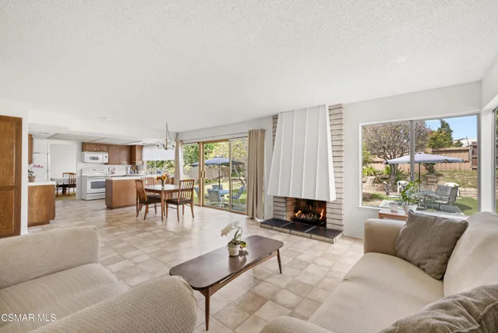 Family room and kitchen