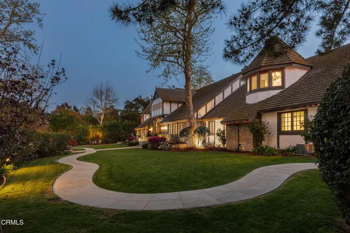 front exterior dusk