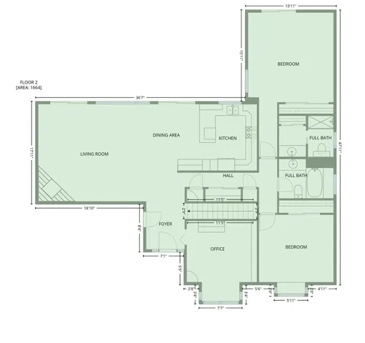 Upstairs layout - not showing garage.