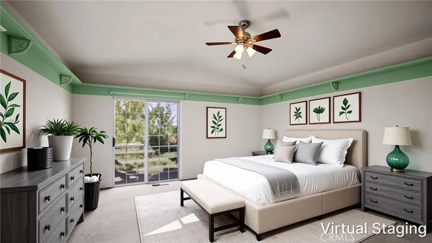 Virtually staged primary y bedroom