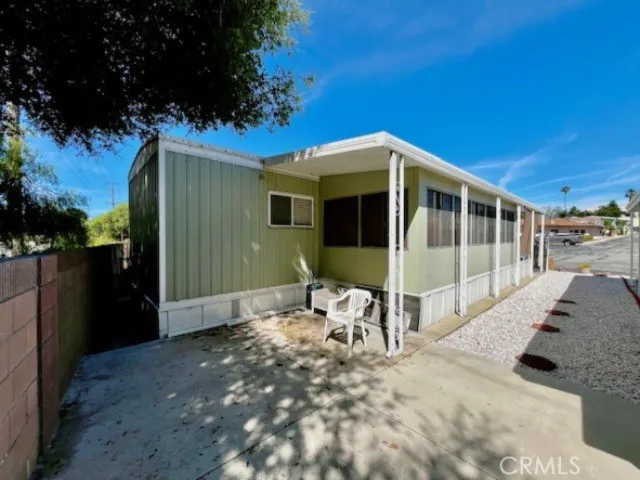 side yard and back patio