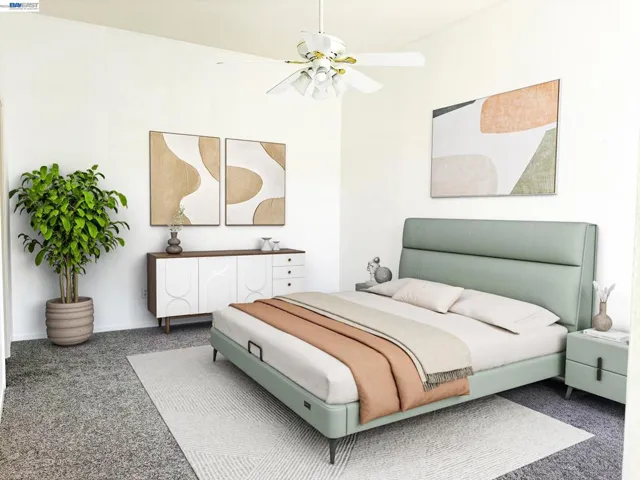 Virtually Staged Master Bedroom