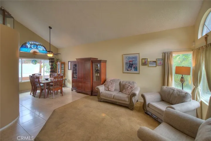 Living room and dining room