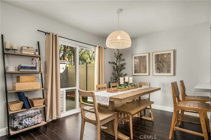 Dining room leads to patio