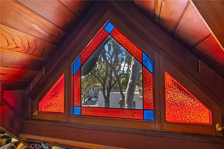 Custom stained glass detail enhancing the property’s identity