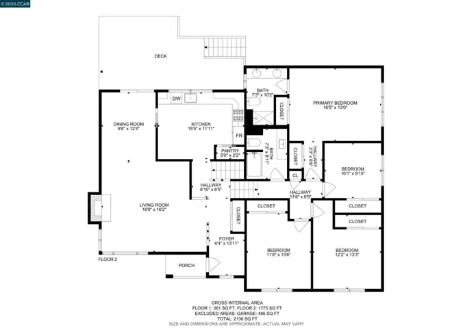 Main & Upper Levels Floorplan
