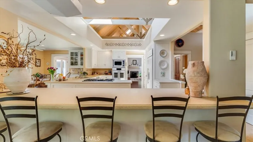Barstool view into kitchen