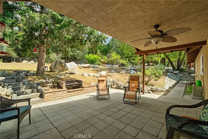 Backyard patio area