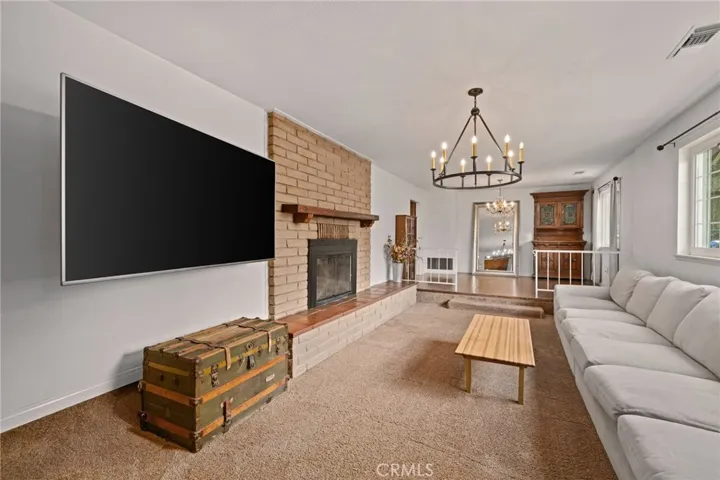 Living room with fireplace