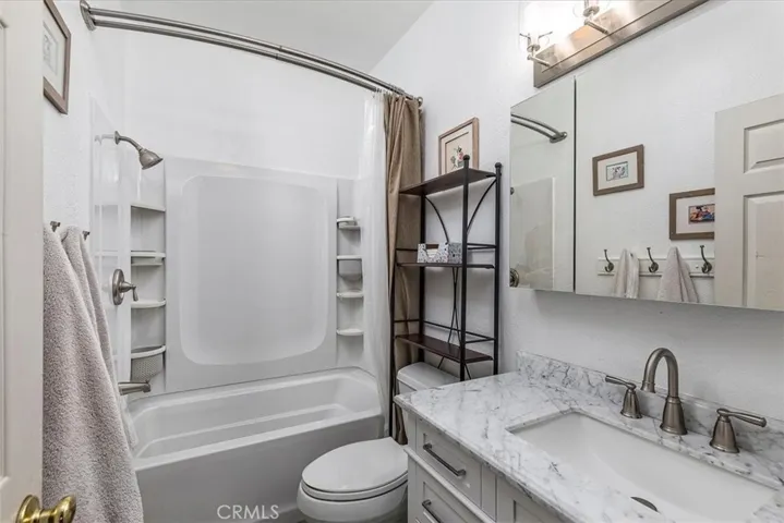 Newly renovated hall bath.