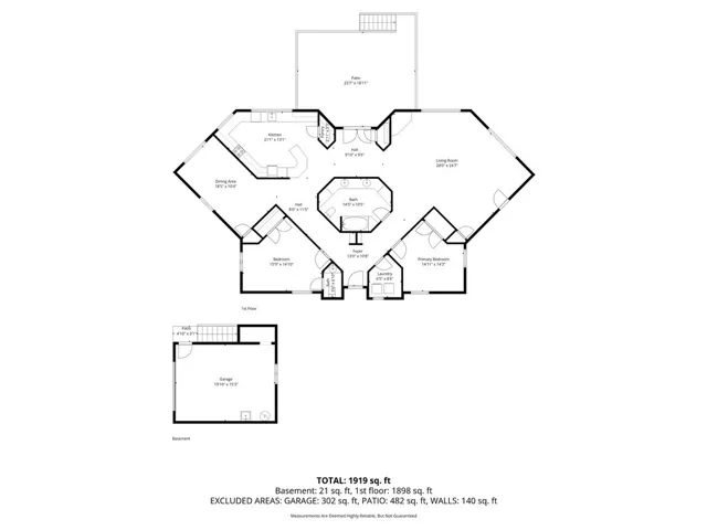 Floorplan -- Measurements/room designations/total square footage are deemed highly reliable, but not guaranteed.