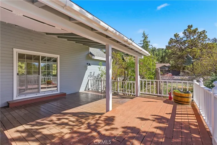 Backyard porch with deck