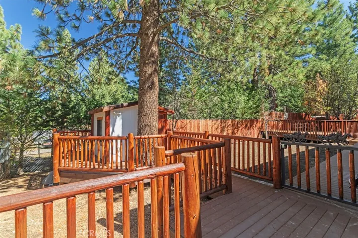 This is the front deck leading to the storage room from the front of your house