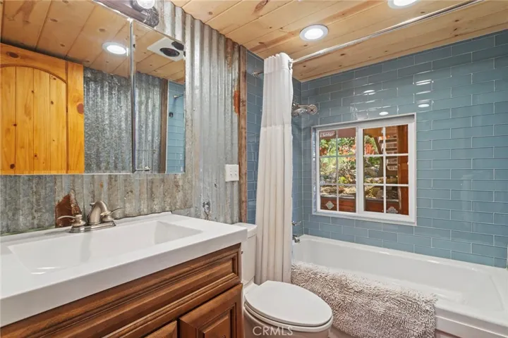 Downstairs bathroom with custom tile