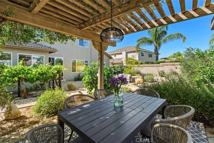 Pergola and one of the garden area's