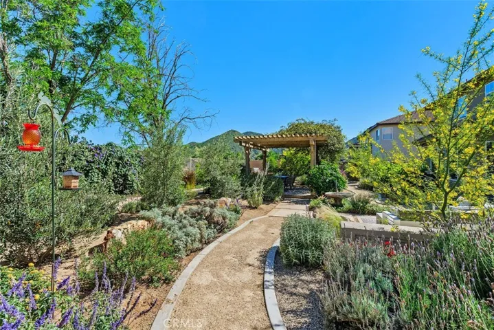 One of the walking paths in the beautifully landscaped backyard