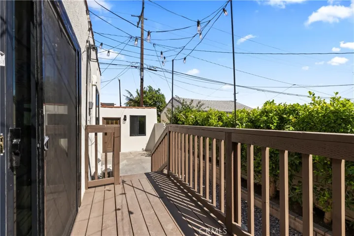 Dining deck with twinkle lights