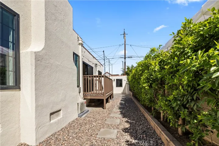 Driveway side of house