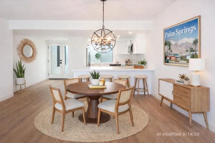 Mid-century modern Palm Springs dining a