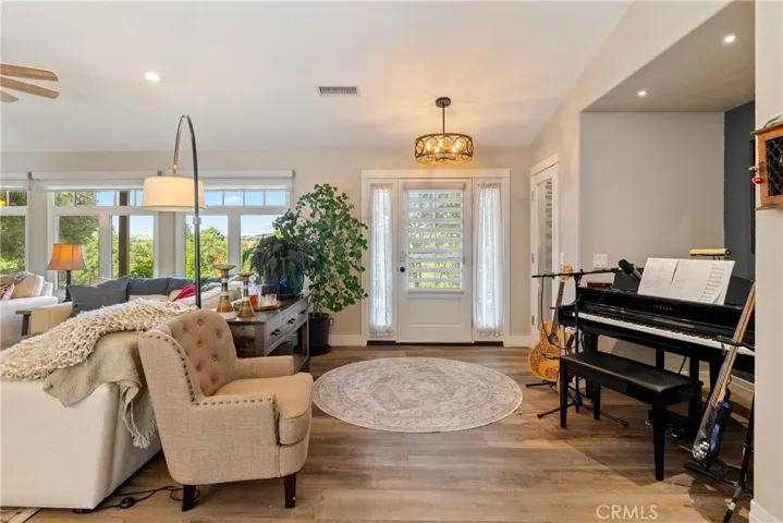 Vinyl plank flooring flows beautifully throughout