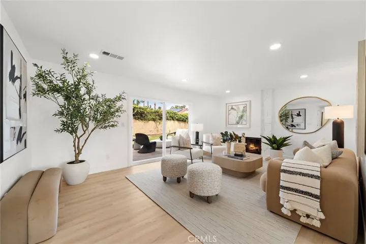 Family room with decorative fireplace (non-functional)